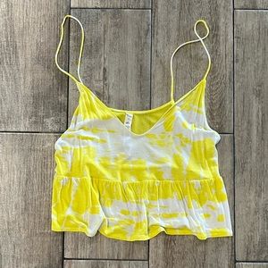 Alo Yoga crop flirty tank. Spaghetti straps, mesh back, size small.